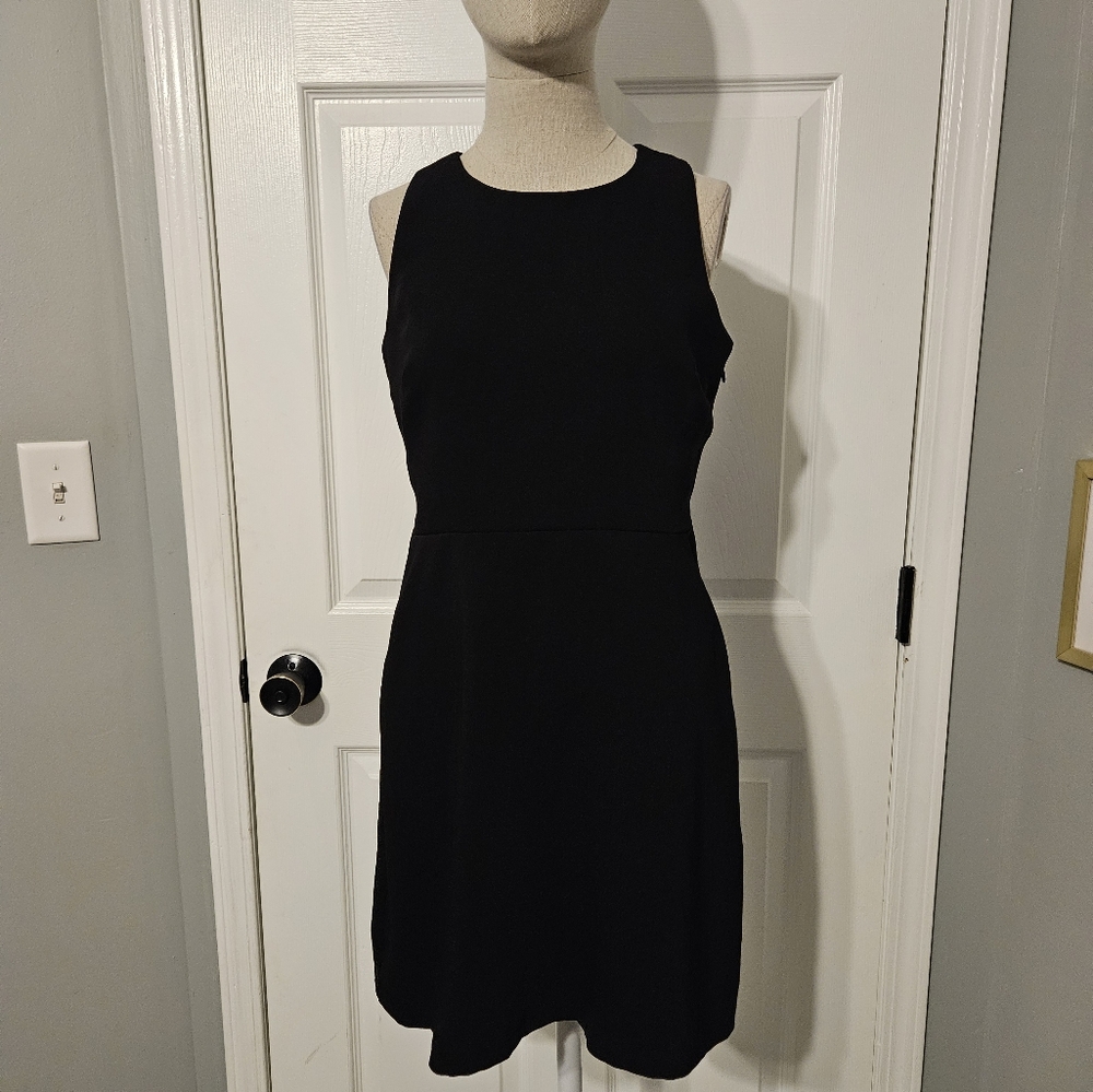 LAST CALL LOFT Petite black cross back dress - Picture 3 of 6